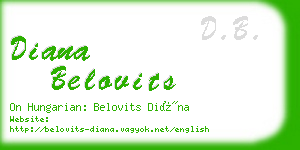 diana belovits business card